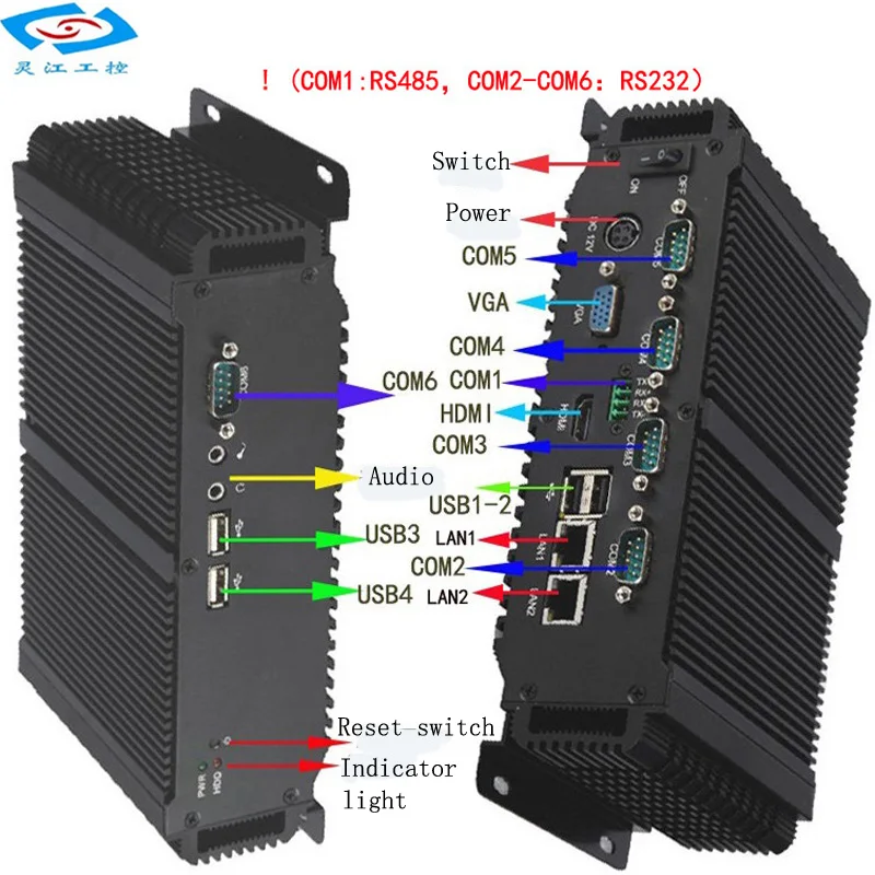 Высокое качество промышленный компьютер с четырехъядерным процессором, 4 Гб ram, 64G SSD 1xhdmi 4xusb безвентиляторный встраиваемый промышленный Мини компьютер Поддержка Wi-Fi, Bluetooth
