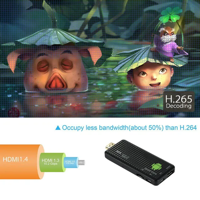 MK809 IV Android 5.1 TV Dongle RK3229 Quad-Core 1G / 8G UHD 4K HD Mini PC Miracast / DLNA H.265 WiFi Smart Media Player