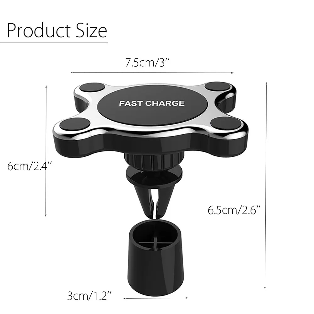 Автомобиль, устанавливаемое на вентиляционное отверстие в салоне автомобиля QI Беспроводное зарядное устройство для автомобиля интерьер Автомобильный держатель для телефона на магните Портативный HUD дизайн автомобильный держатель прочный навигации