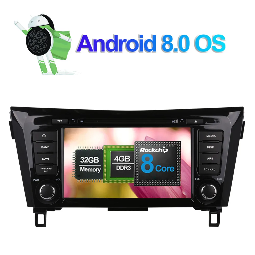 Android 8,0 Восьмиядерный автомобильный радиоприемник стерео с Bluetooth для Nissan X-trail Qashqai Dualis Rouge 2013-автомобильный gps навигация Wifi USB
