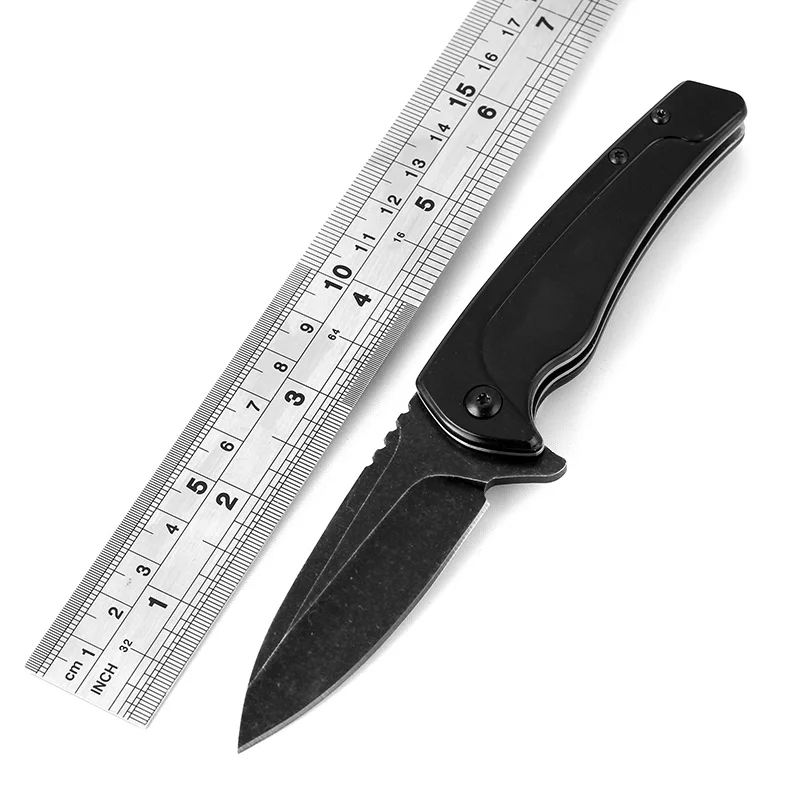 

KKWOLF Folding Blade Knife hunting Survival Camping Knife Portable Outdoor Tactical Pocket Knife Multi Tool Black Steel Utility