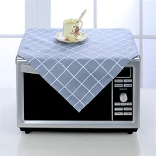 

Microwave Oven Covers Cotton Canvas Microwave Dust Cover Toaster Cover Plaid Cloth Cover Dust Cloth For Home Decoration