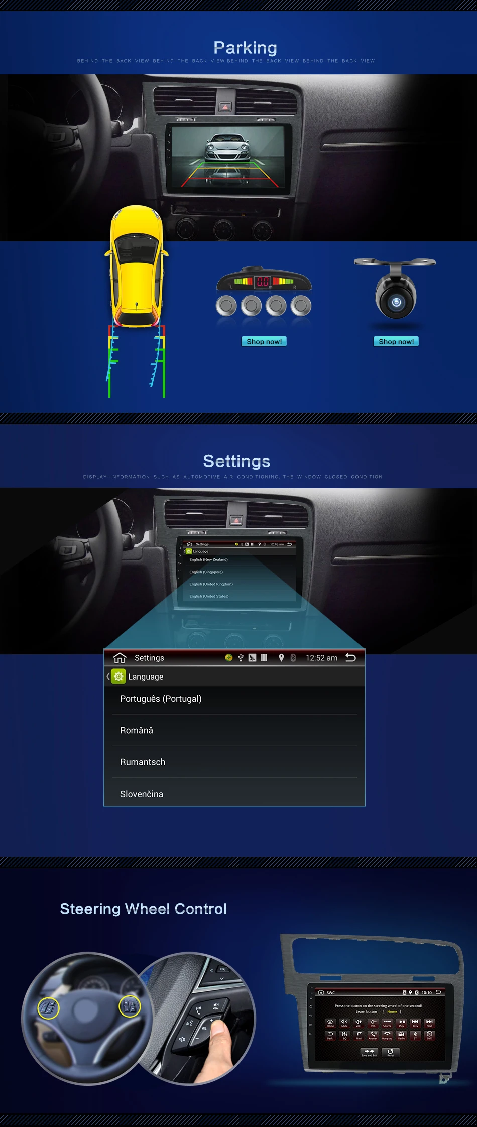 Cheap Bosion 10.1" Android Car DVD Multimedia Player GPS For Volkswagen Golf 7 2013 2014 2015 audio car radio stereo navigator 15