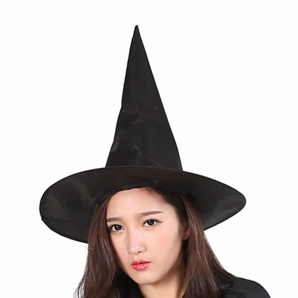 

Halloween Oxford Cloth Witch Wizard Hat Magic Hat Wizard's Caps Party Toys Cosplay For Adults And Kids Black Spire Hat
