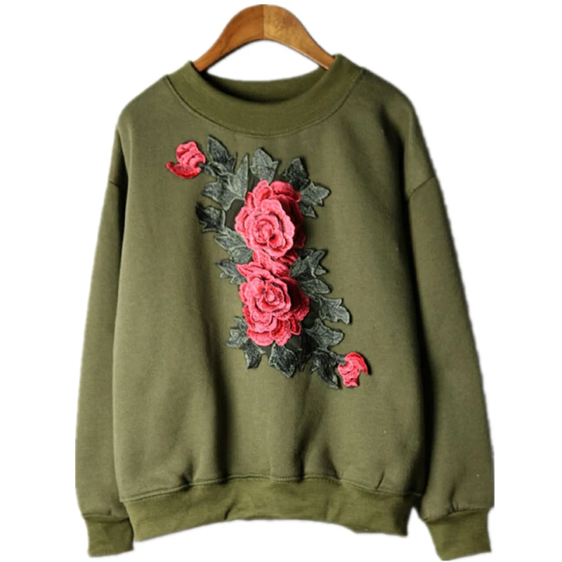 2017 Весной Дизайнер Толстовка женская С Длинным Рукавом Великолепные Цветочные