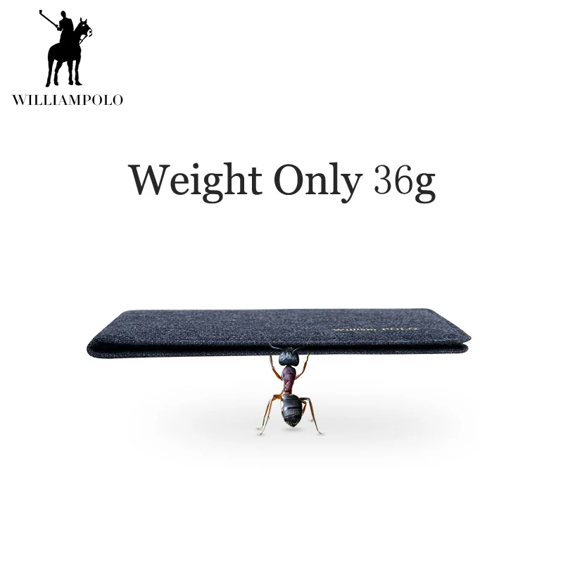 

WILLIAMPOLO Denim Bifold Ultra thin Wallet Men Short Solid Young Coin Purse Slim Card Holders Wallet Fashion Gift New Design