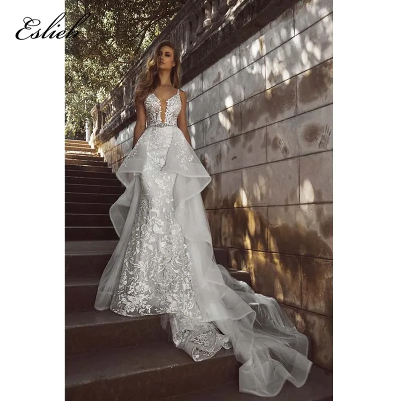 detachable train wedding dress