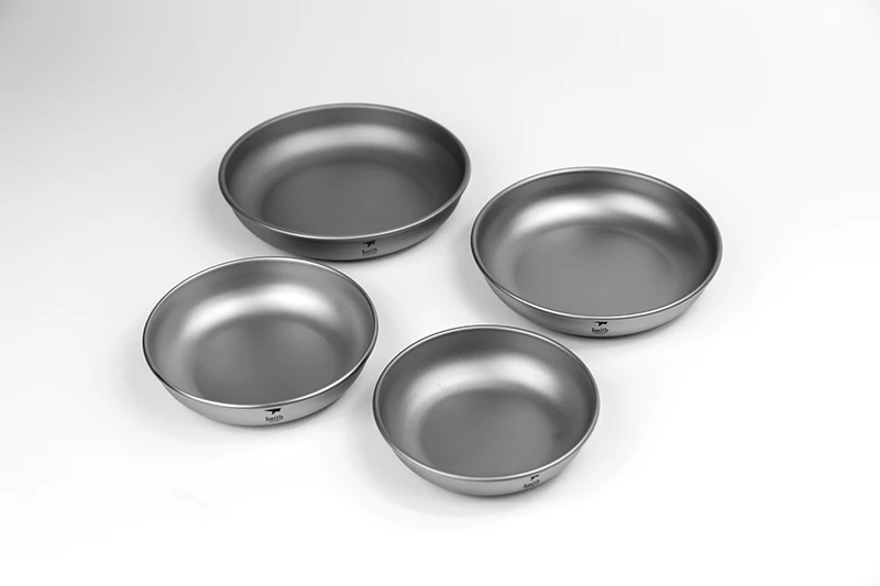 4 шт., титановые тарелки Keith, походная посуда, набор посуды для походов, путешествий, портативная Ультралегкая серия тарелок Ti5373