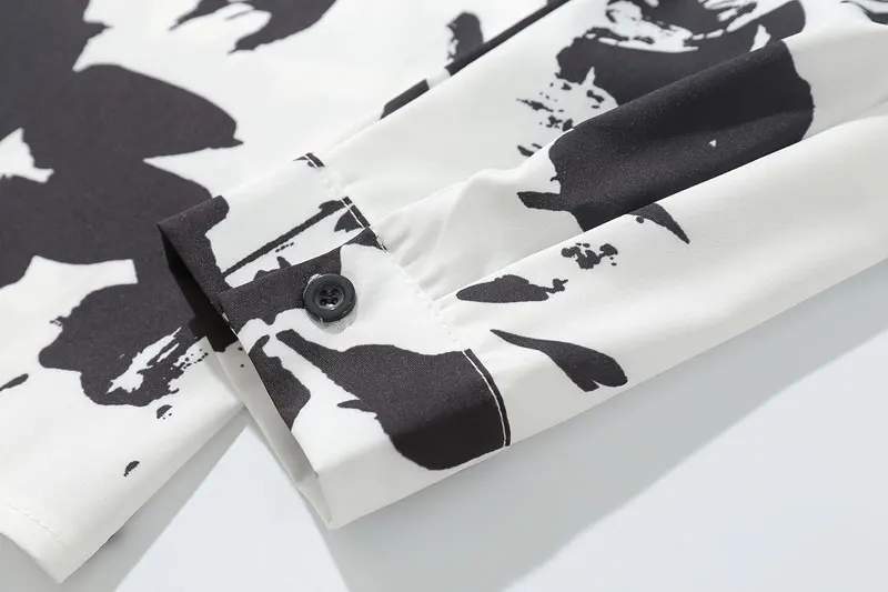 Flower Printed Long Sleeve Shirts 6
