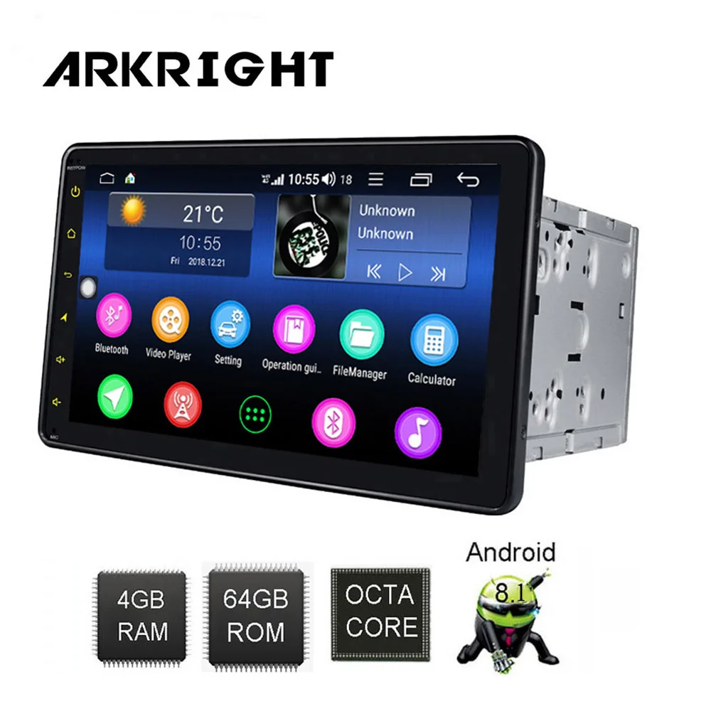 Автомобильный мультимедийный плеер ARKRIGHT автомагнитола на Android с 8 &quotэкраном