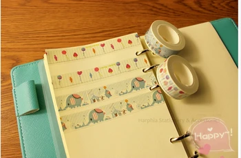 

15mm*10m DIY cute paper washi masking decorative planner adhesive tapes school supplies Scrapbooking Tools elephant balloon