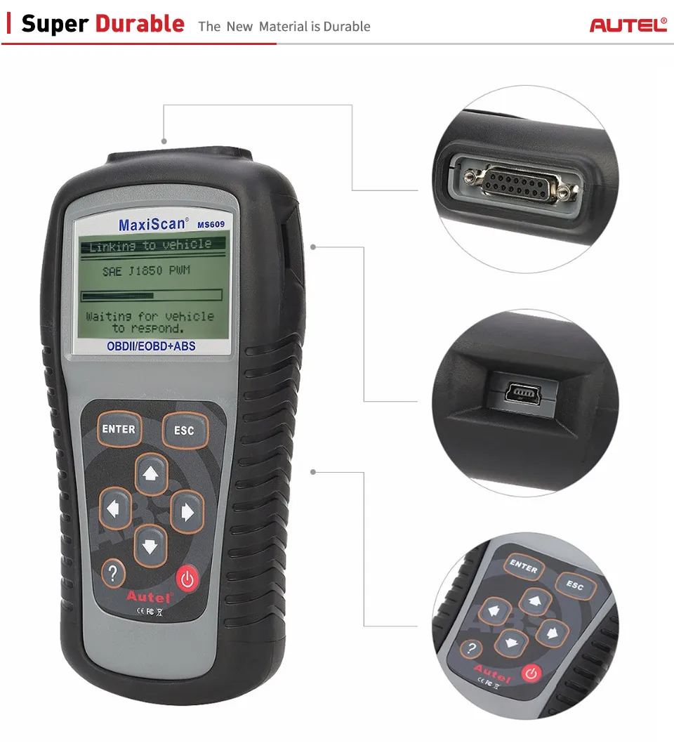 Autel Maxiscan MS609 OBD2 сканер Код читателя с полной OBD2 Функции ABS диагностики DTC определения дополнительно MS509 и AL519