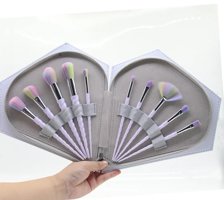 

10 Unicorn Makeup Brush Head Makeup Set Brush Spiral Unicorn Professional Beauty Tools