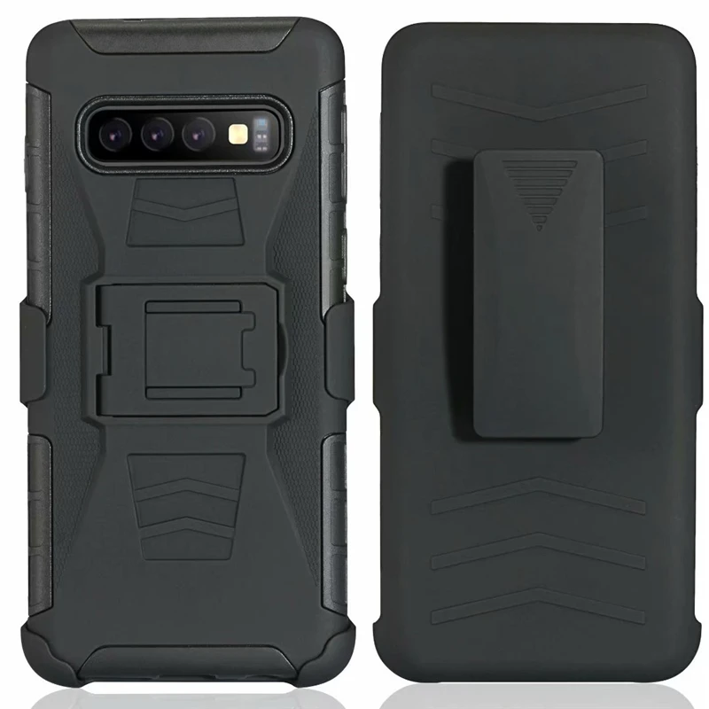 

For Samsung Galaxy A10 A20 A30 A40 J3 J4 J6 J7 J8 2018 Hard Shockproof case Belt clips Holster Hard Rubber cover Kickstand stand