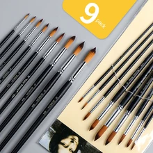 BGLN 9 палка студента специальные нейлоновые волосы акварелью гуашь кисть остроконечная плоская головка