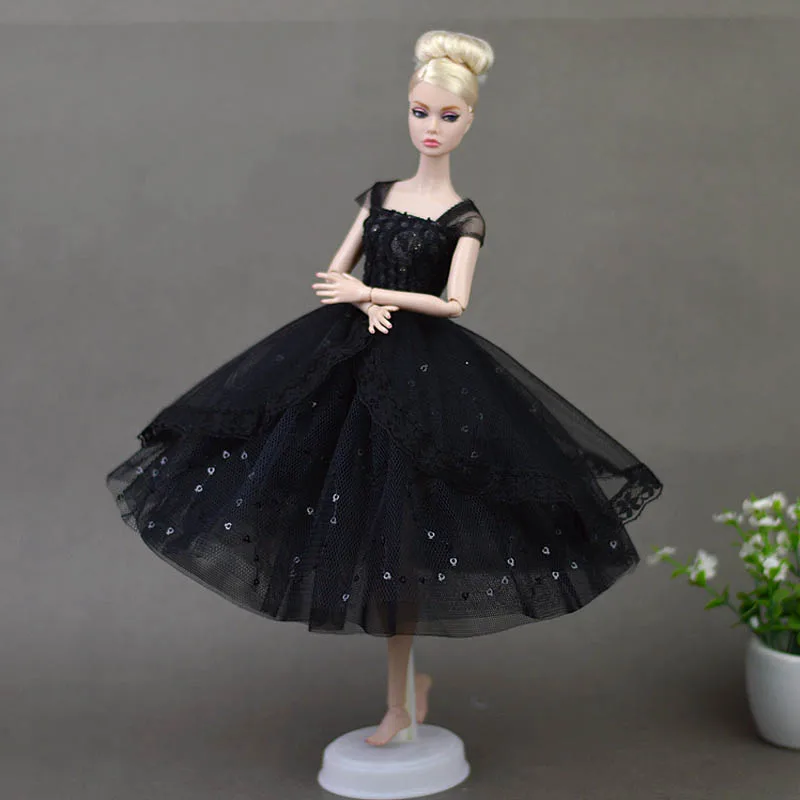 Doll Dresses Elegant Lady Black Little Dress Evening Dress Clothes for Barbie Dolls For 1 6