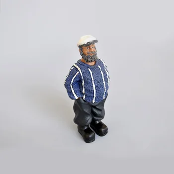 

1PC RC Boat Decoration Parts Simulated Standing Posture Resin Old Sailor Model Height 21cm Miniature Doll Like Real