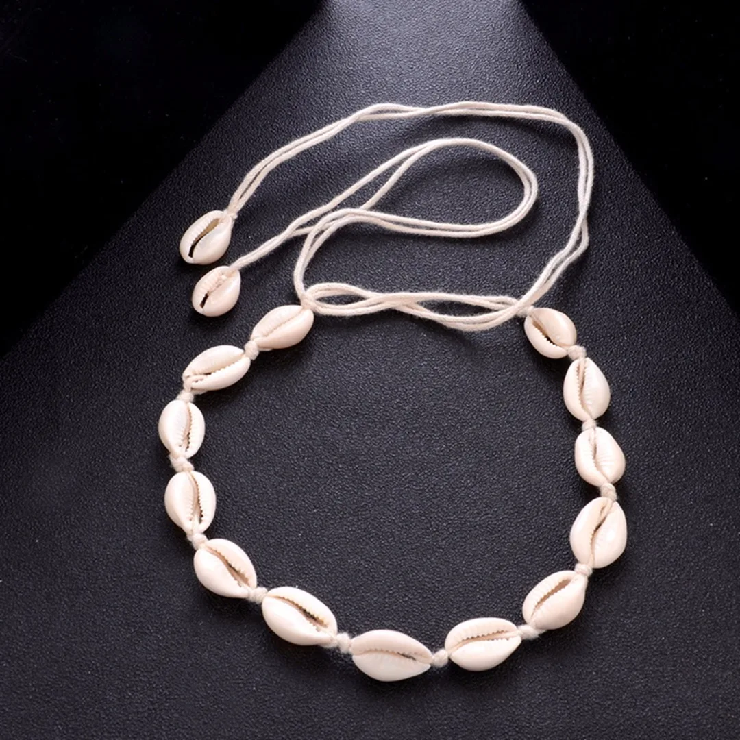 Boho Natural Sea Shell Choker Chain Simple Minimalist Collar Necklace Shell Choker Summer Beach Tassel Jewelry For Women
