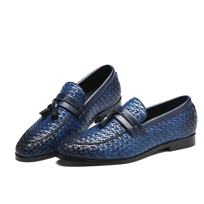 NPEZKGC Brand Men Shoes 2018 New Breathable Comfortable Men Loafers Luxury Tassel Weave Men's Flats Men Casual Shoes Big Size 48