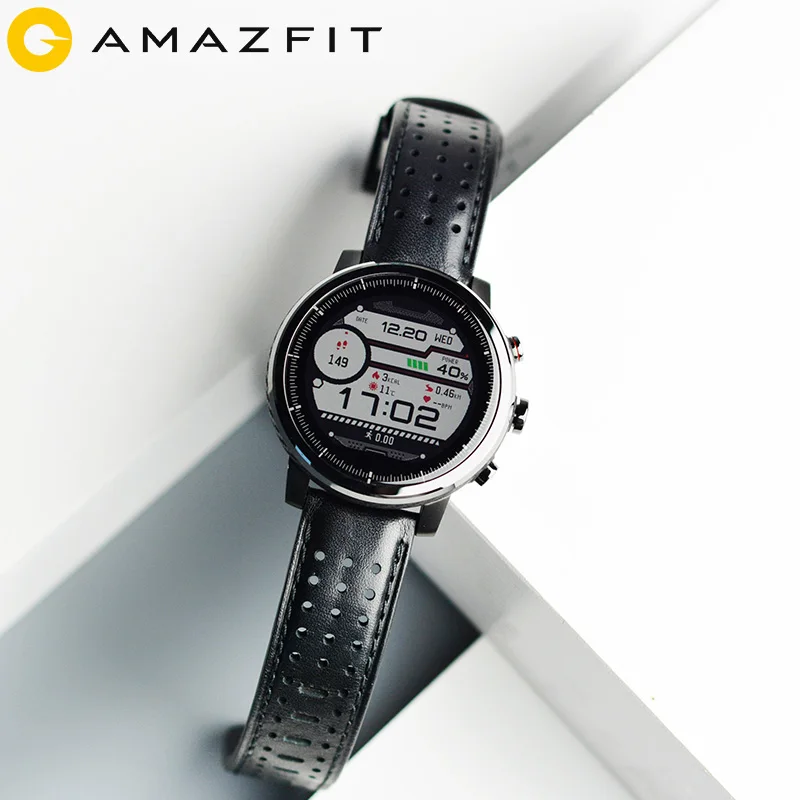 Оригинальные Amazifit Huami Stratos+ смарт-часы с кожаным ремешком