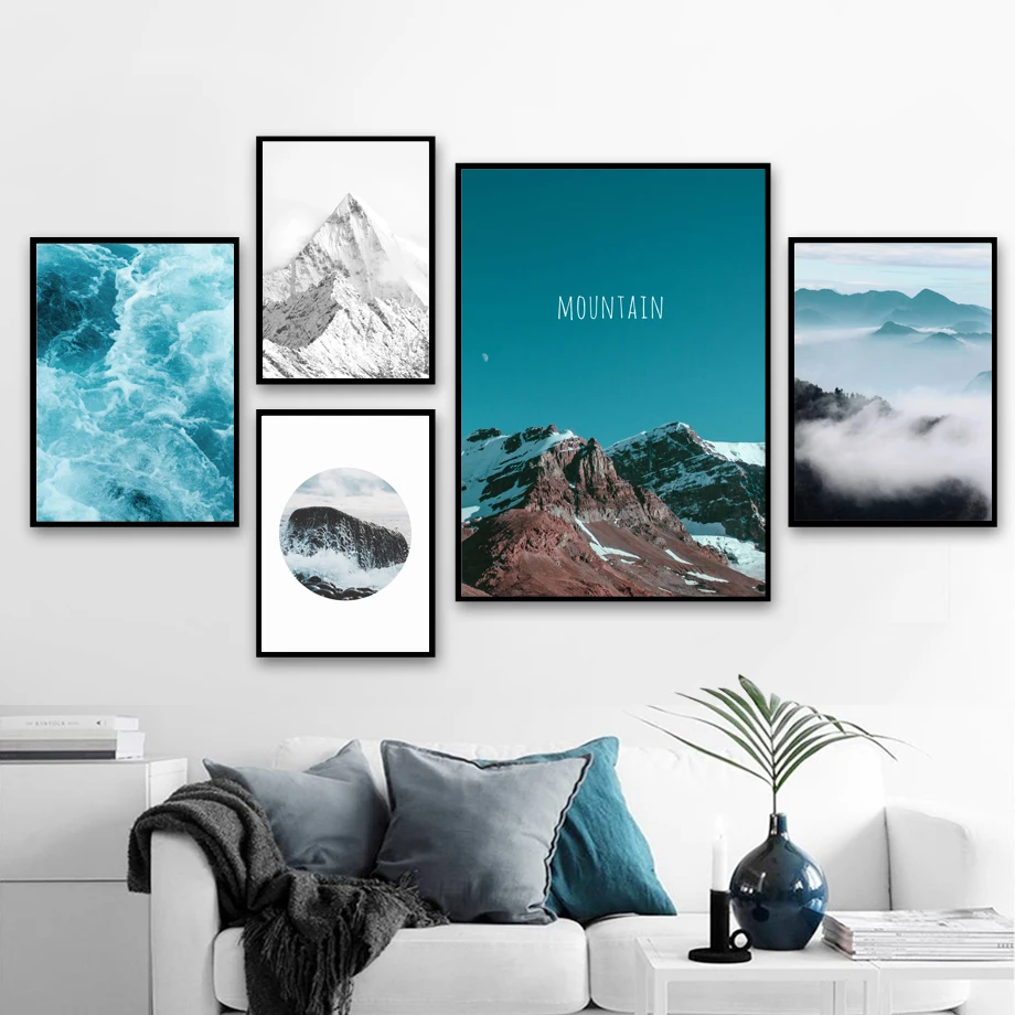 

Sea Snow Mountain Nordic Posters And Prints Wall Art Canvas Painting Wall Pictures For Living Room Scandinavian Home Decor