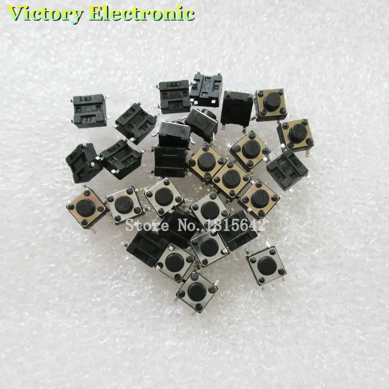 100 шт. SMD переключатель 6*6*4 3 мм 6*6*5 6/7/8/9/10/11/12/13/14/17 6x6 4 контактный тактовый кнопочный