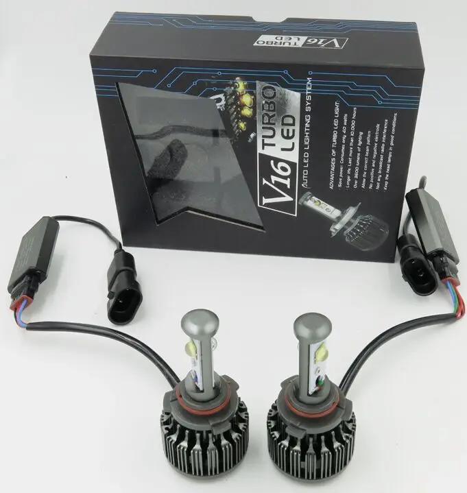 9006 HB4 V16 Turbo 7200LM комплект для переоборудования автомобильных светодиодных фар