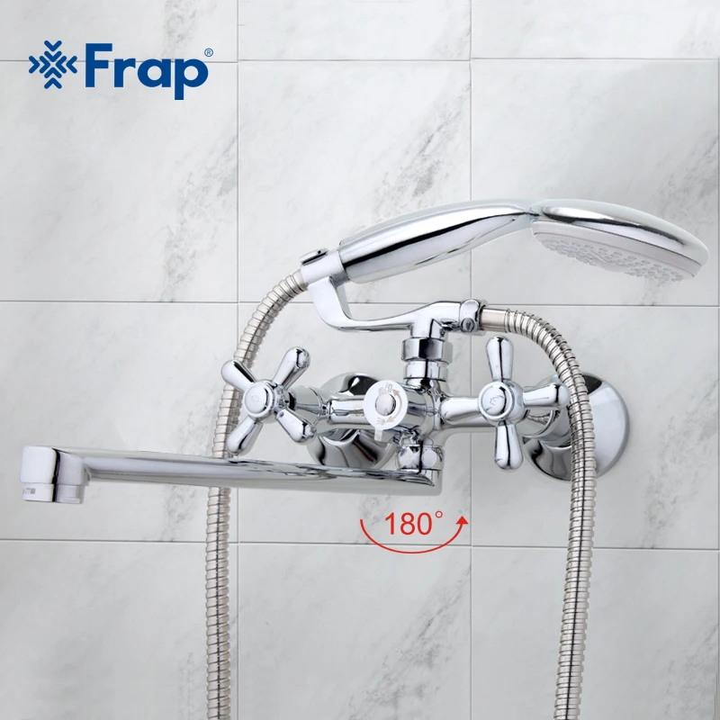 FRAP Traditional bathroom faucets 300mm long water outlet tube move 90 degrees left and right F2225 F2224