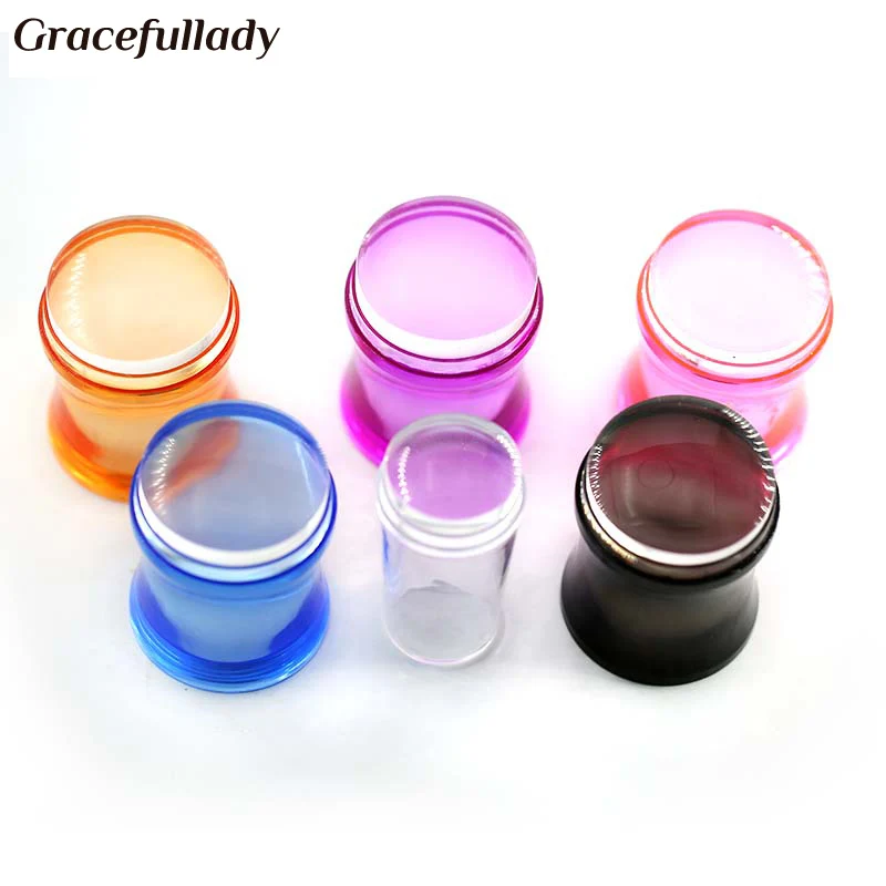 

Nail Stamper Clear Jelly Silicone Nail Scraper Kit 1 pcs stamper with Scraper Nail stamping Kits Stamping Tool Set