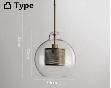 Скандинавский чердак дизайнерский промышленный подвесной светильник Ретро креативный лаконичный стеклянный кухонный подвесной светильник светодиодный светильник s - Цвет корпуса: M