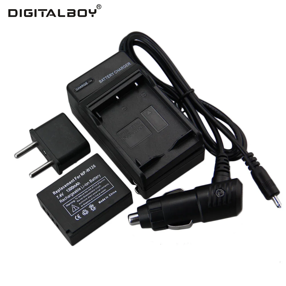 Digital Boy 1Pcs NP W126 NP W126 NPW126 Battery+Charger+Car charger