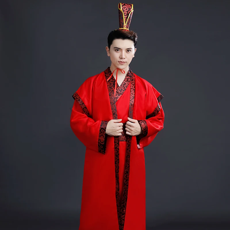 Красный Hanfu для Мужчин Косплей Костюм древняя Студенческая одежда Улучшенный традиционный костюм ханфу белый Hanfu сценический костюм, одежда BL1815