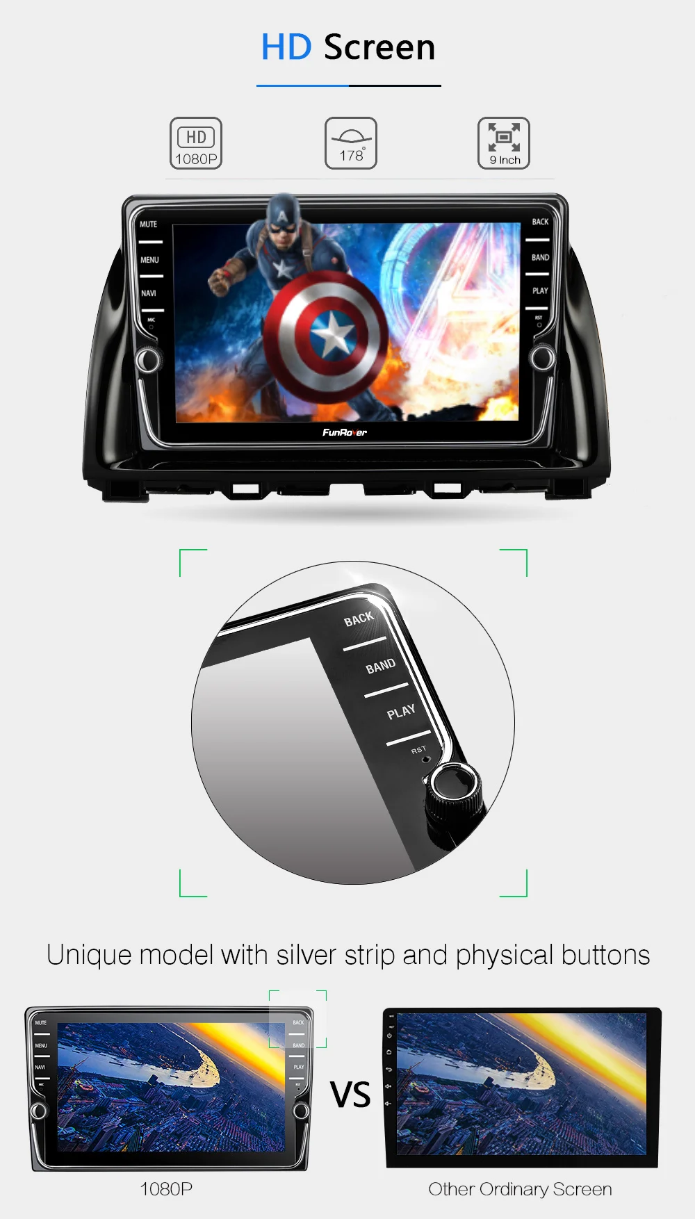 Perfect Funrover 2 din 8 core android 9.0 Car dvd multimedia player for Mazda CX-5 2013-2016 car radio stereo gps navigation DSP wifi BT 11