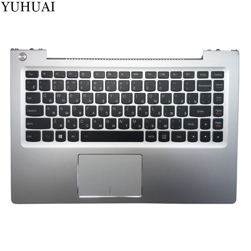 

NEW RU laptop keyboard For Lenovo U330p U330 Russian keyboard with case Palmrest Touchpad silver