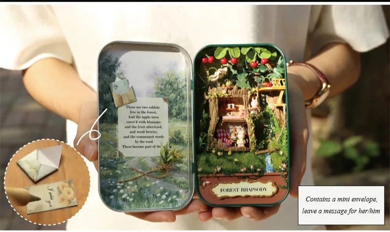 Box Theatre Forest rhapsody Doll House 3D Mini DIY Miniature Wooden Puzzle Dollhouse Furniture Decoration Toy for Birthday Gift(8)