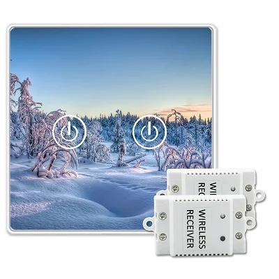 

Saful Touch Switch 2 gang 2 Way Remote Control Painting DIY Wireless Touch Switch