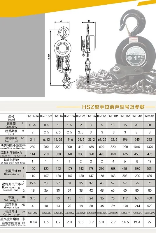 2 T X 3 M круглый тип HSZ серии цепная лебедка, CE сертификат, ручной цепной блок кран подъемный слинг материал ручной