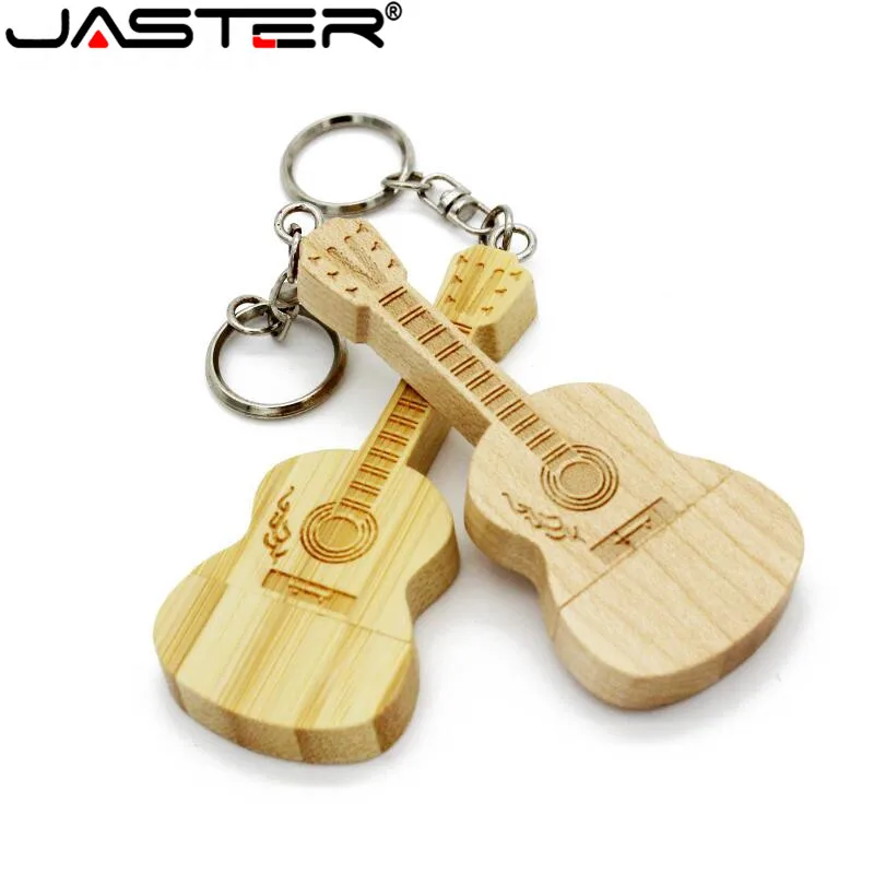 JASTER(более 10 шт. бесплатный логотип) деревянная гитара+ коробка usb флеш-накопитель деревянные флешки 8 ГБ 16 ГБ 32 ГБ карта памяти U диск свадебные подарки