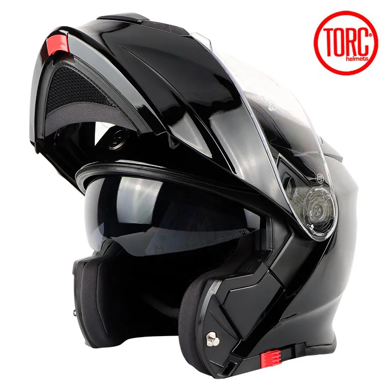 TORC T271 moto rcycle шлем флип-ап шлем мото rbike moto rcross Полный лицевой шлем capacete casque para moto ECE Сертификация - Цвет: Bright black