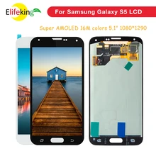 1PCS Lot AMOLED For Samsung S5 LCD G900F Display LCD Screen Touch Digitizer Assembly For Samsung