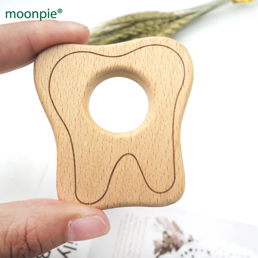 NEW Sale SET OF 63*58MM 20pcs Wooden Teether TEETH beech Teether/Toy