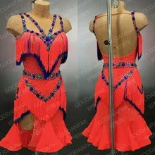 Платье для латинских танцев Rumba jive chacha, бальное платье, платье для латиноамериканских танцев с бахромой, костюмы для латинских танцев