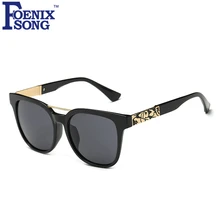 FOENIXSONG Estrenar Del Ojo de Gato Gafas de Sol Para Las Mujeres Negro Señoras marco de gafas de Sol de Espejo de Los Hombres Gafas Gafas de Sol Feminino UV400