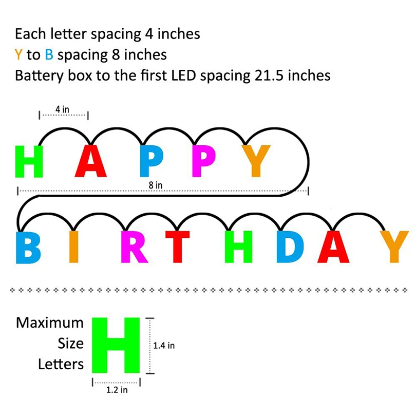 Светящаяся буква гирлянда светодиодная креативная батарейка гирлянда с днем рождения счастливого Рождества уличные вечерние украшения для помещений