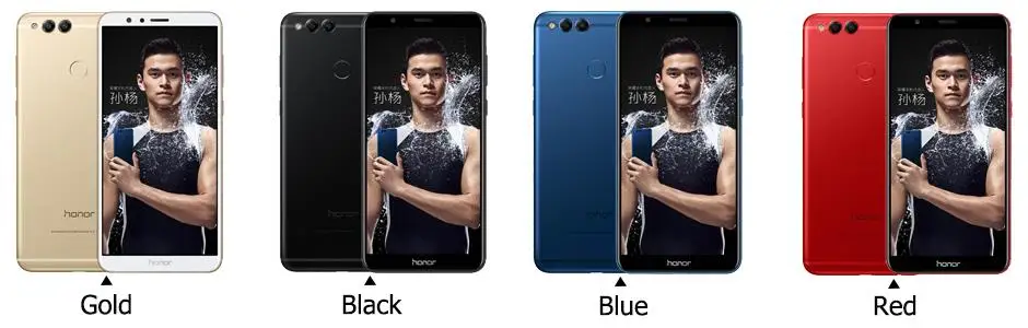 Глобальная прошивка Honor 7X смартфон 5,9" полный экран 2160*1080P Восьмиядерный 2,4 ГГц двойная камера заднего вида 16 МП отпечаток пальца