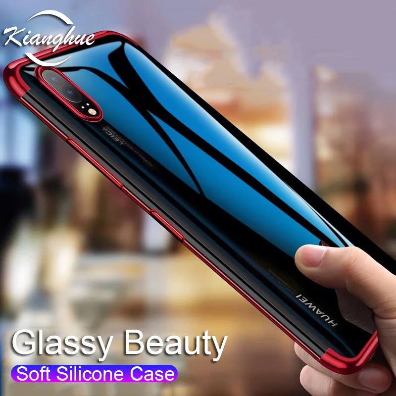 

Luxury Transparent Silicone Soft Phone Case For Huawei P9 P10 Plus P20 P30 Pro Lite Case Mate 10 20 Lite Pro 20x Plating Edge