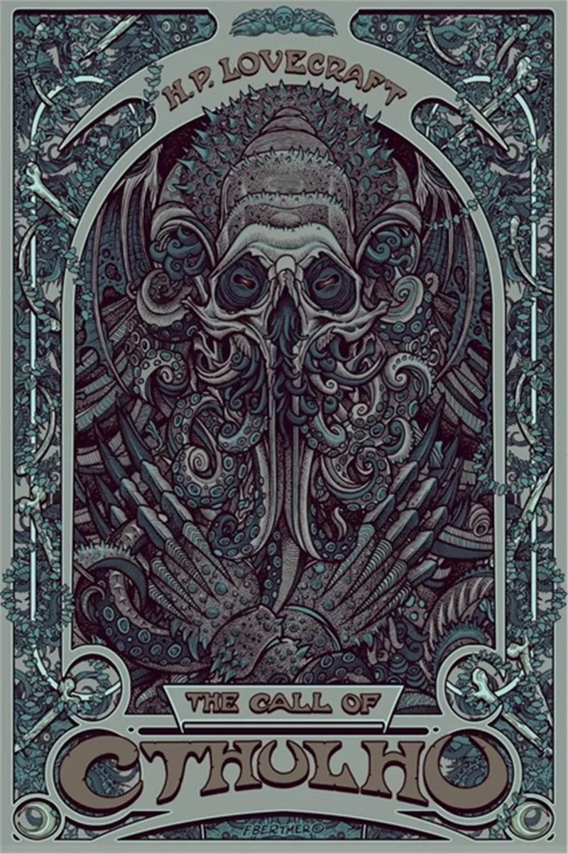 Нордическое украшение H. P. Настенная картина Lovecraft Cthulhu постер на холсте новая
