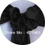 Горячая черная атласная крепежная створка стула/атласная лента/лента для свадьбы события и вечерние украшения