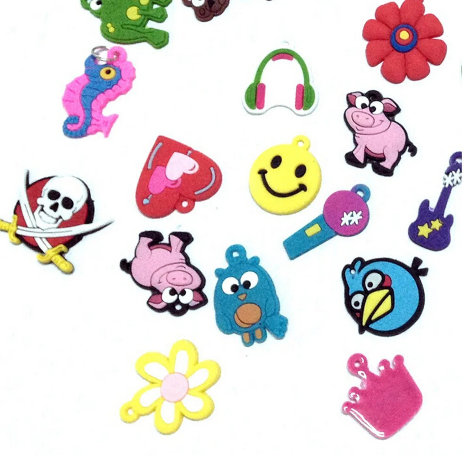 30 قطعة الاطفال الفتيات سحر المعلقات الخرز لعبة ل DIY الملونة المنوال الأربطة المطاطية أساور مجوهرات صنع الاكسسوارات نمط عشوائي