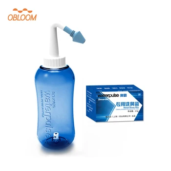 

OBLOOM Adults Children Nasal Wash Cleaner Nose Protector Cleans Moistens Avoid Allergic Rhinitis Neti Pot 500ML 30 bags of salt